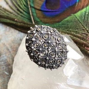 Vintage sterling marcasite ring size 6.5